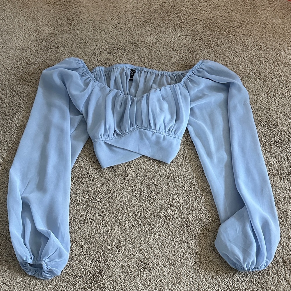 Windsor Light Blue Crop Top